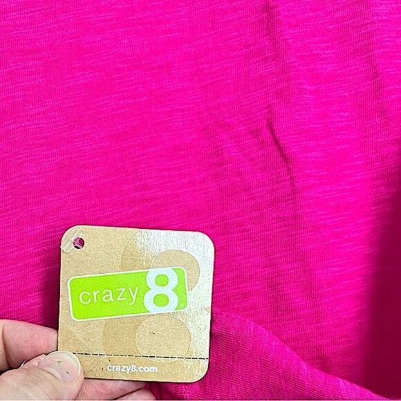 🌴 NEW Crazy 8 Solid Raspberry Boatneck Long Sleeve Top Girls L(10-12) Pink - Picture 5 of 9